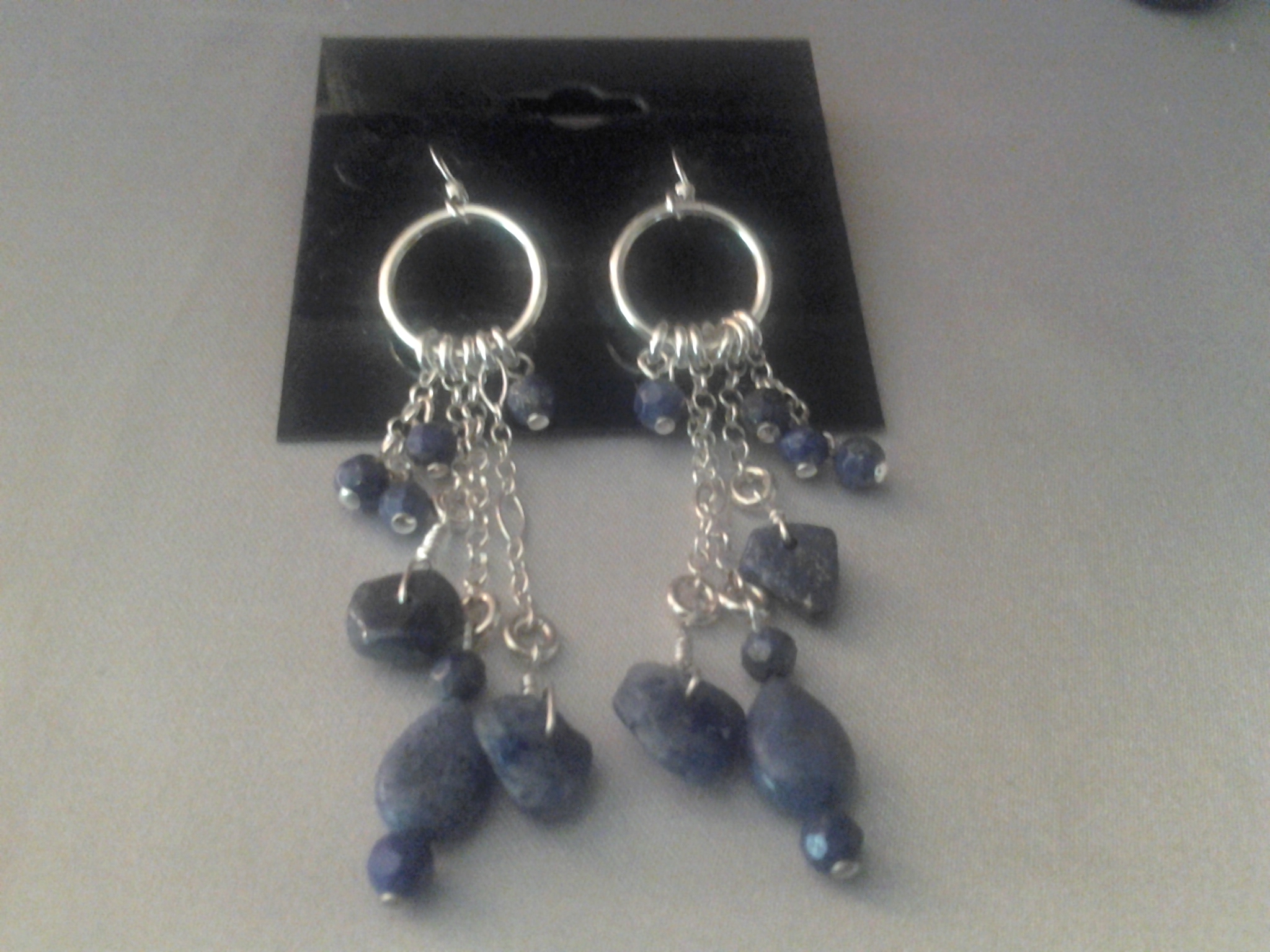 Sterling Silver and Lapis Lutzi Dangle Earrings