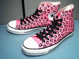 Pink cheetah Chucks
